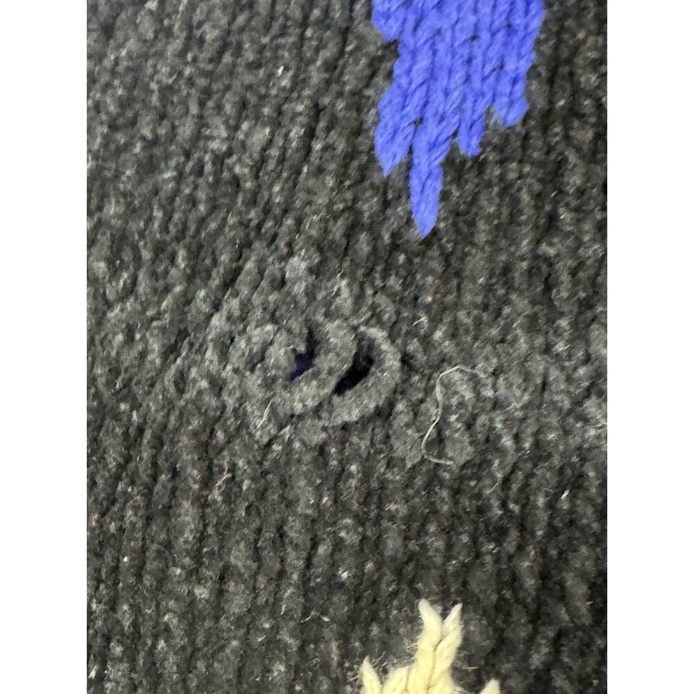 Vtg Marisa Christina Classics Hand Knitted S Blue Halloween Black Cat Sweater - Picture 6 of 15